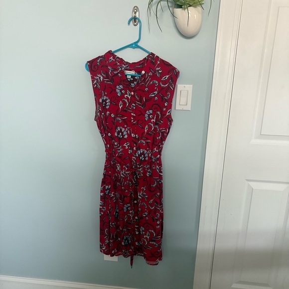 Croft & Barrow Red and Blue Sleeveless V-neck Sundress - Picture 4 of 9